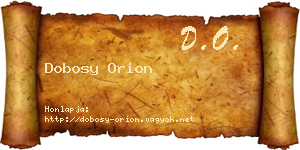 Dobosy Orion névjegykártya